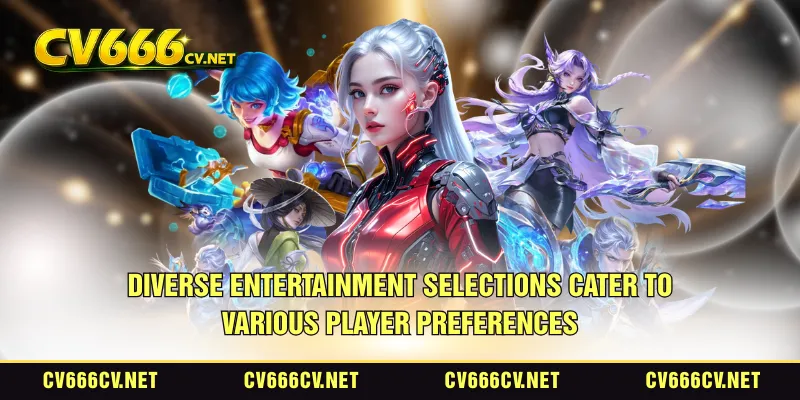 Diverse entertainment selections cater to various player preferences
